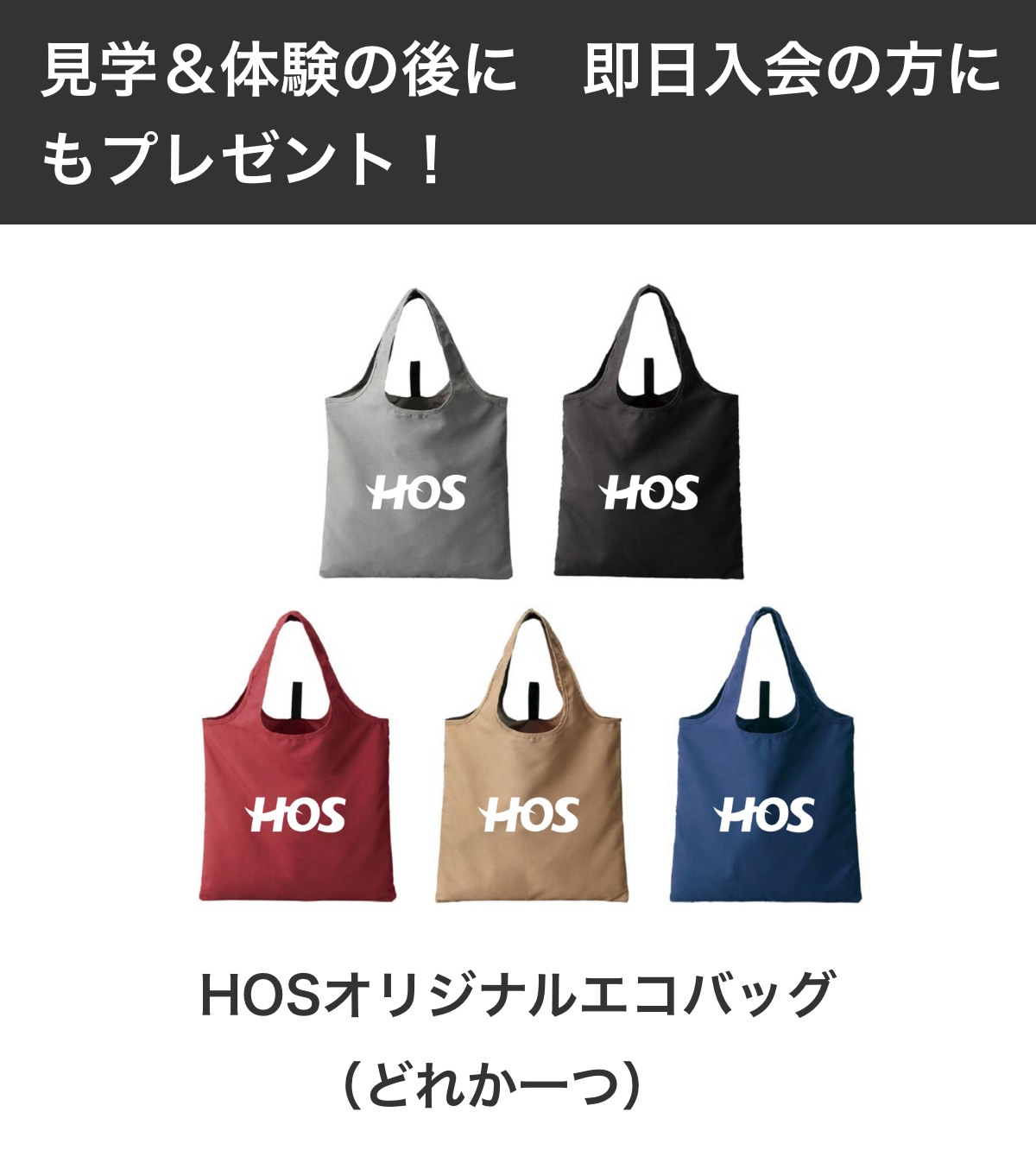 見学&体験の後に 即日入会の方にもプレゼント!